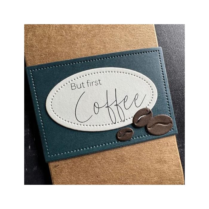 Simple and basic Clearstamp "But first COFFEE!" SBC201