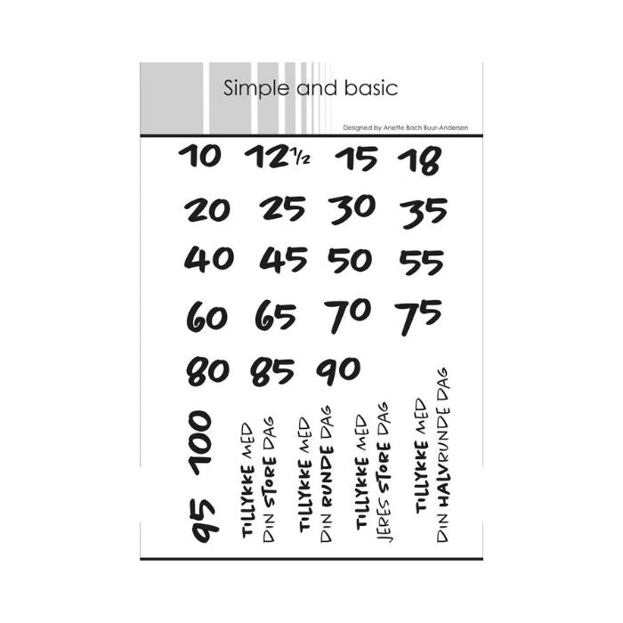 Simple and basic Clearstamp "Anniversary numbers" SBC203