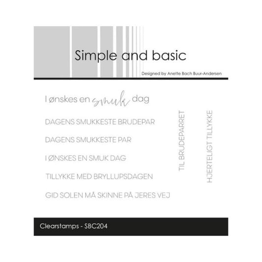 Simple and basic Clearstamp "I ønskes en smuk dag" SBC204