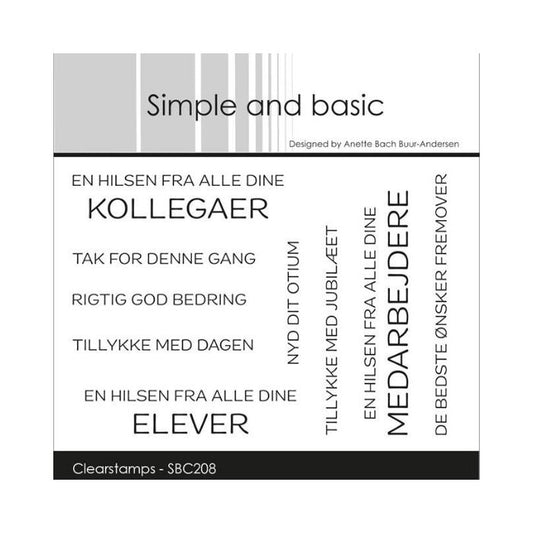 Simple and basic Clearstamp "En hilsen" SBC208