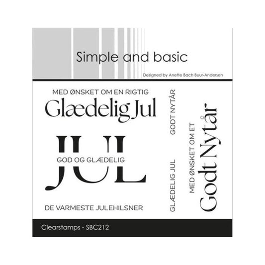 Simple and basic Clearstamp "Glædelig Jul" SBC212