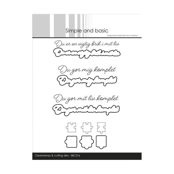 Simple and basic Clearstamp & dies "Danske tekster" SBC216