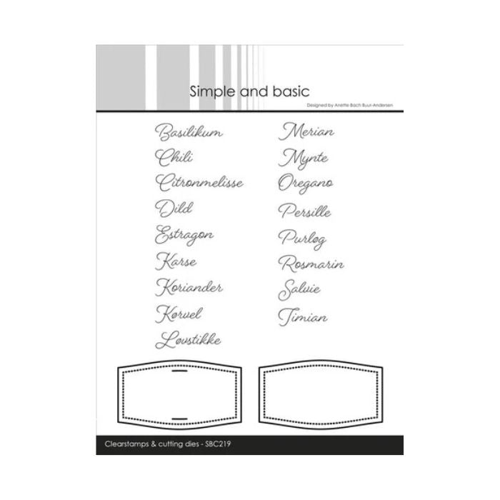 Simple and basic Clearstamp & dies "Danske tekster" SBC219