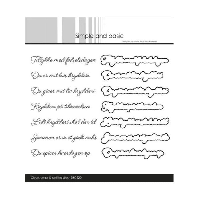 Simple and basic Clearstamp & dies "Danske tekster" SBC220