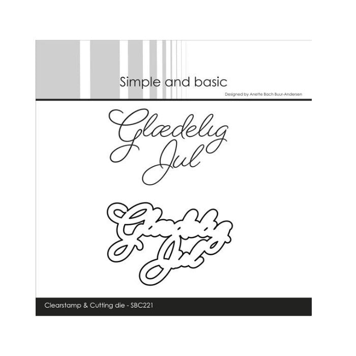 Simple and basic Clearstamp & dies "Glædelig Jul" SBC221