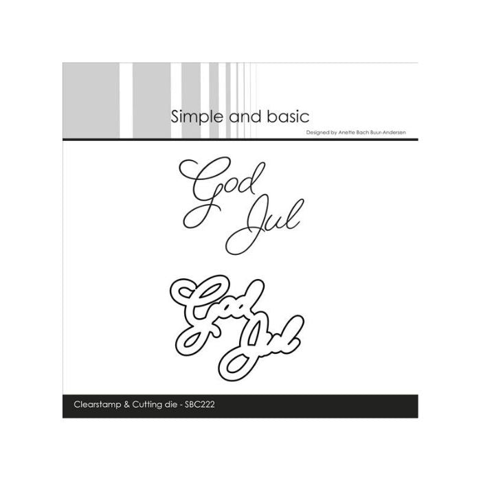 Simple and basic Clearstamp & dies "God Jul" SBC222