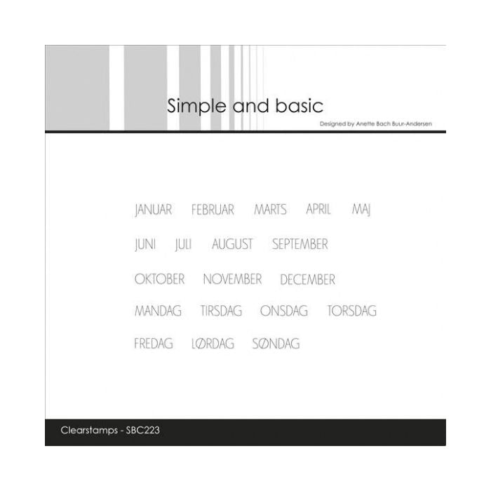 Simple and basic Clearstamp "Måneder / Dage" SBC223