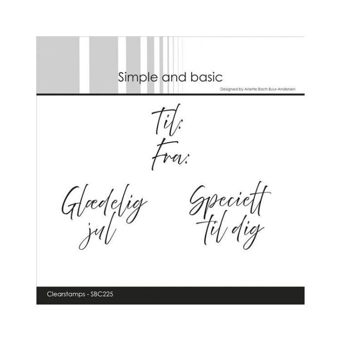 Simple and basic Clearstamp "Til - Fra" SBC225