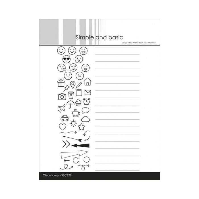 Simple and basic Clearstamp "Lines & Icons - A6+" SBC229