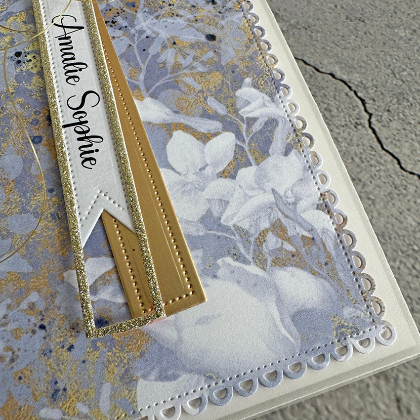Simple and Basic Design Papers "Roses are ...frozen blue and gold" SBP728