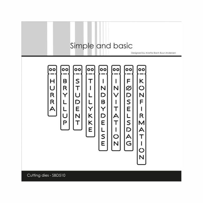 Simple and Basic die "Vertical texts" SBD510