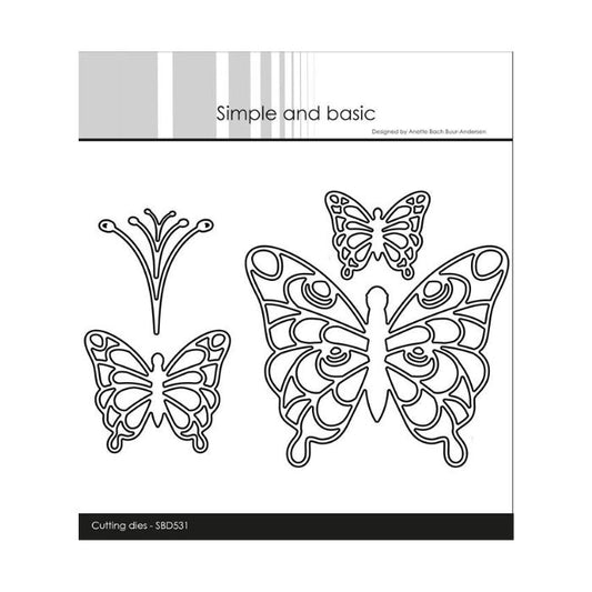 Simple and Basic die "Simple butterflies - Outline" SBD531