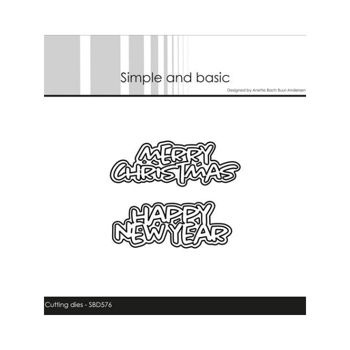 Simple and Basic die "Merry Christmas / Happy new year" SBD576