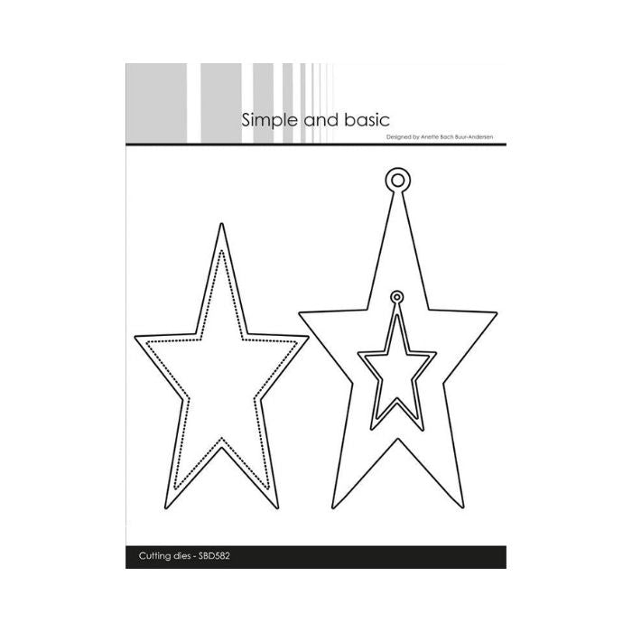 Simple and Basic die "Oblong Stars w/tag #1" SBD582