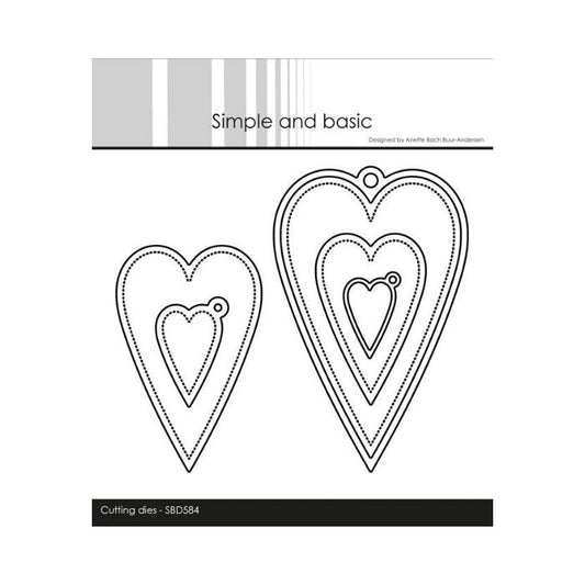 Simple and Basic die "Oblong Hearts w/tag" SBD584