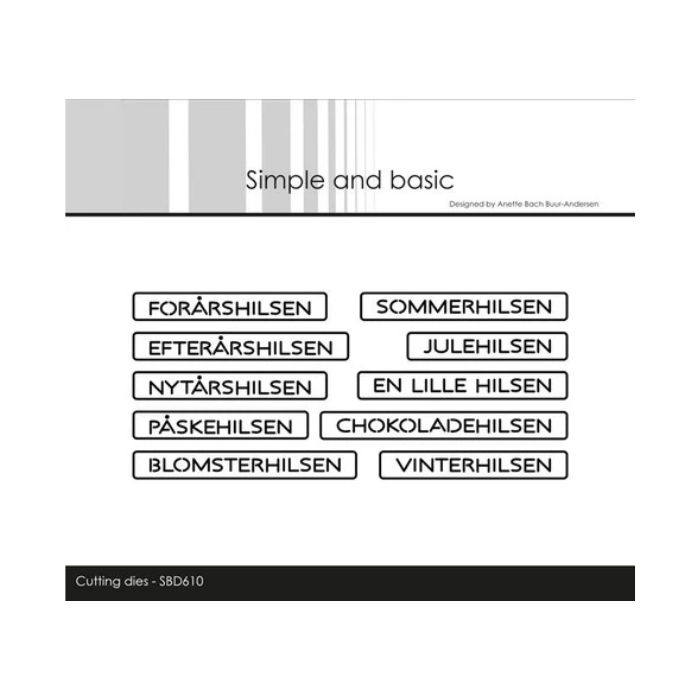 Simple and Basic die "All-in-one Plate - Hilsen" SBD610