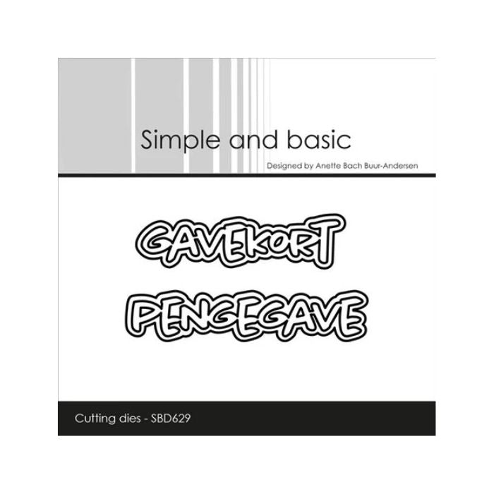 Simple and Basic die "Gavekort/Pengegave" SBD629