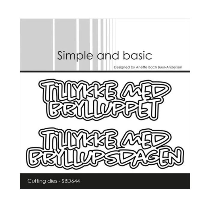 Simple and Basic die "Tillykke med brylluppet" SBD644