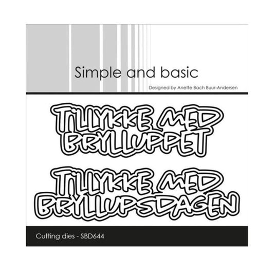 Simple and Basic die "Tillykke med brylluppet" SBD644
