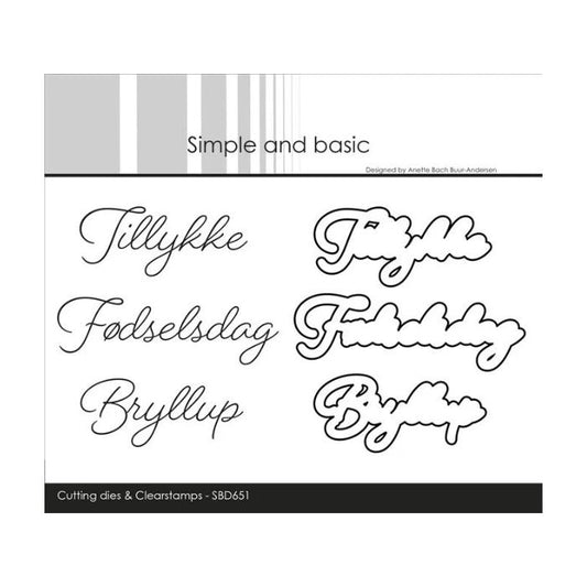 Simple and Basic die + clerstamp "Danske tekster" SBD651