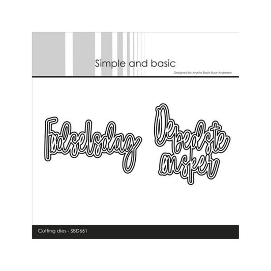 Simple and Basic die "Fødselsdag / De bedste ønsker" SBD661