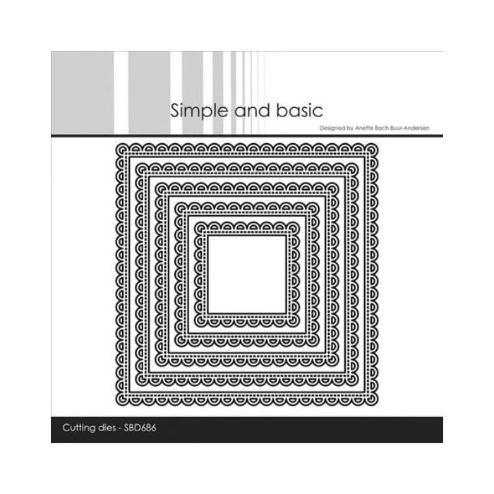 Simple and Basic dies "10 x 10 squares scalloped edges" SBD686