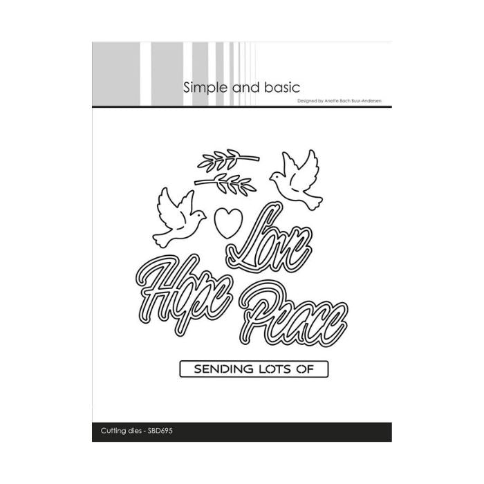 Simple and Basic dies "Doves, Love, Hope and peace" SBD695