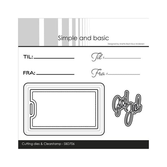 Simple and Basic dies & clearstamp "Gift tag with elegant edges" SBD706