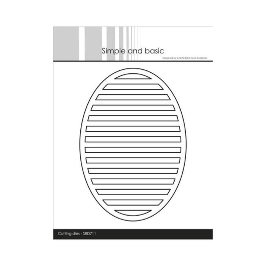 Simple and Basic dies "A6 Oval - Horizontal striped panel" SBD711