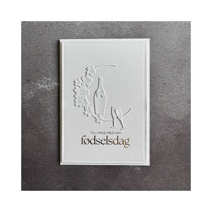 Simple and Basic Press Plate / Hot Foil Plate “Fødselsdag" SBH030