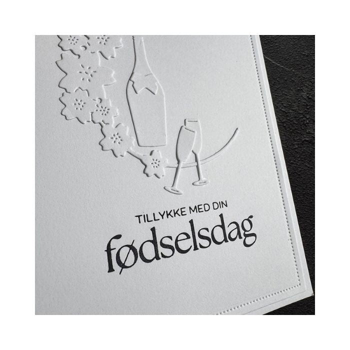 Simple and Basic Press Plate / Hot Foil Plate “Fødselsdag" SBH030