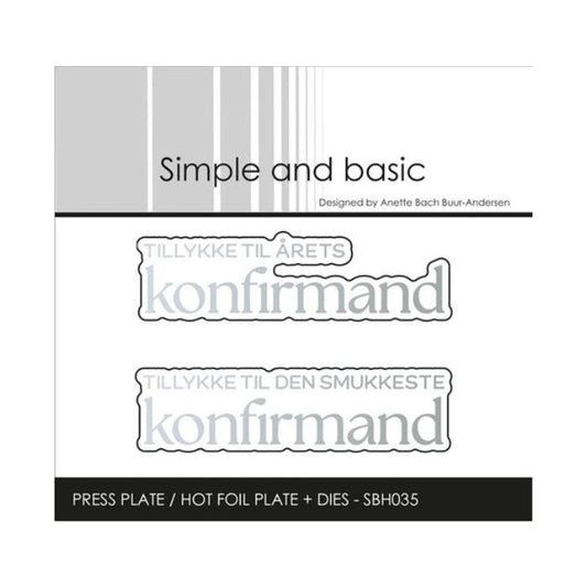 Simple and Basic Press Plate + Dies “konfirmand" SBH035
