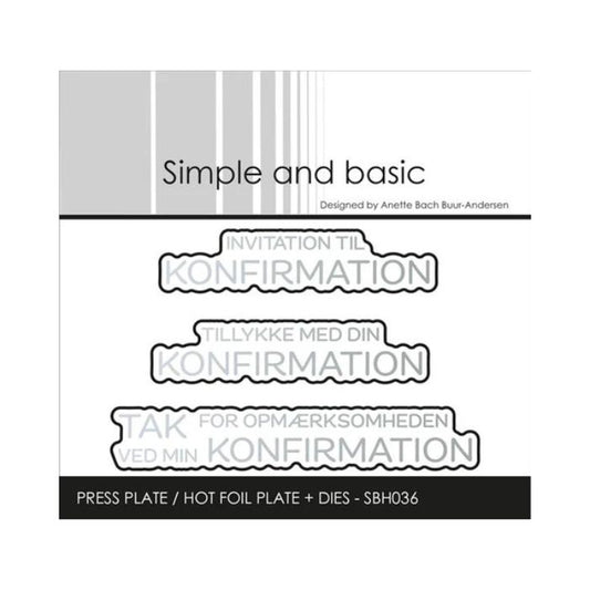 Simple and Basic Press Plate + Dies “konfirmation" SBH036