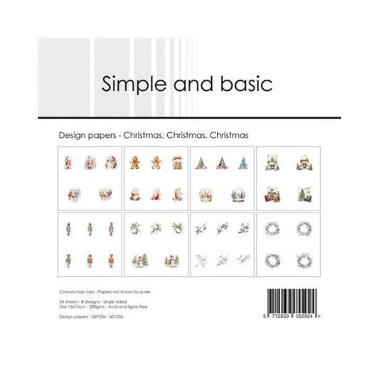 Simple and Basic Design Papers "Christmas, Christmas, Christmas" SBP536