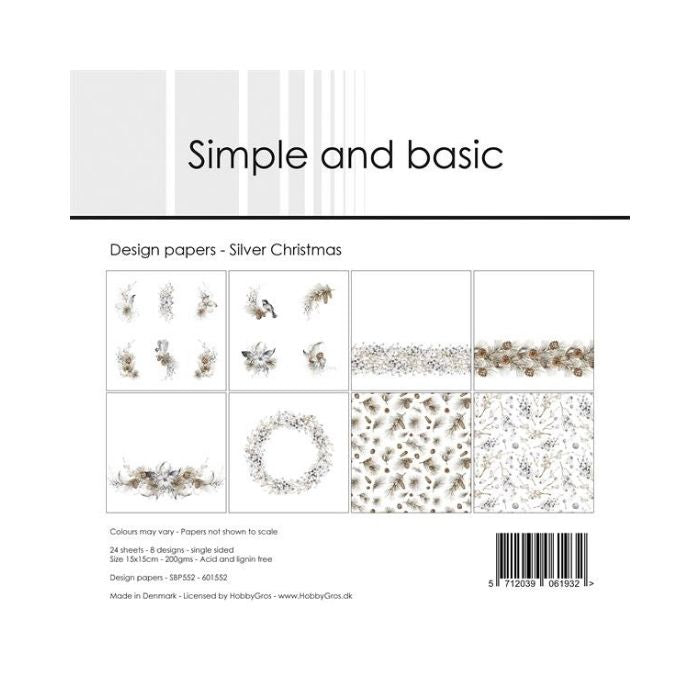 Simple and Basic Design Papers "Silver Christmas" SBP552
