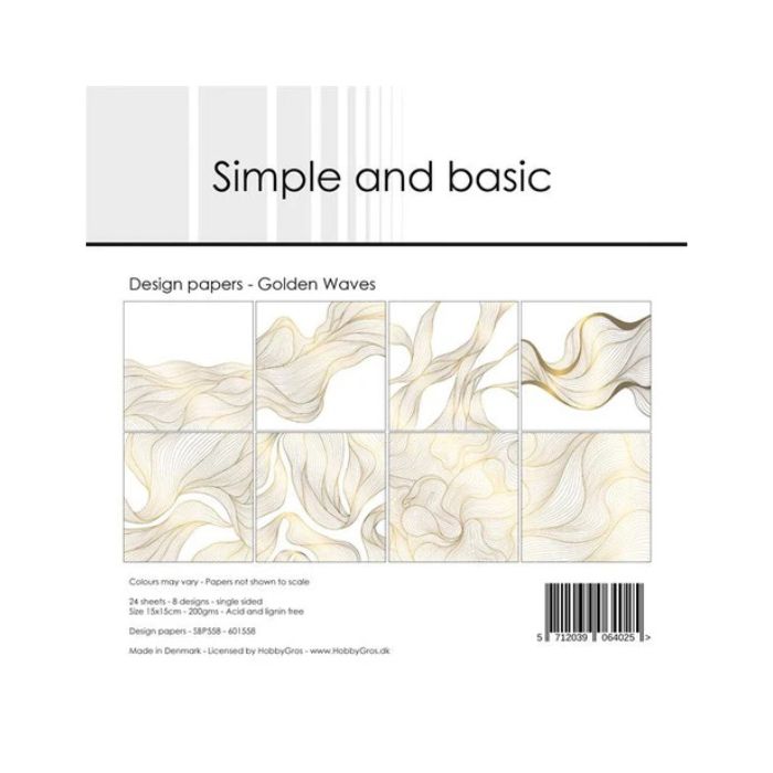 Simple and Basic Design Papers "Golden Waves" SBP558