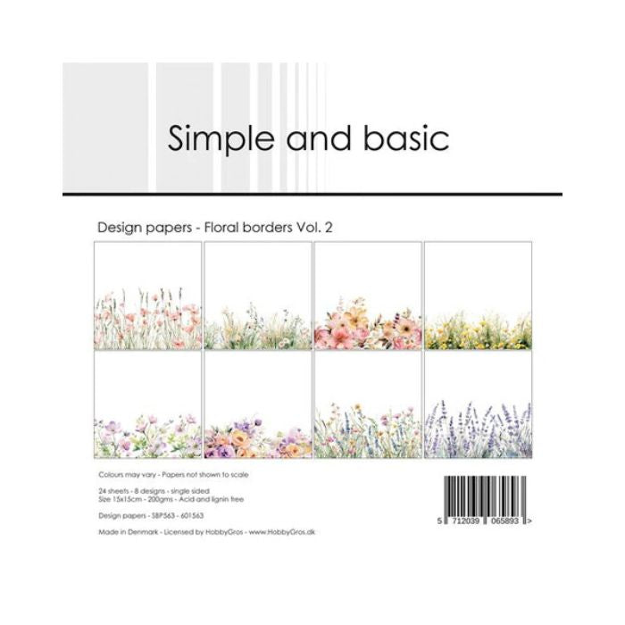 Simple and Basic Design Papers "Floral borders Vol. 2" SBP563