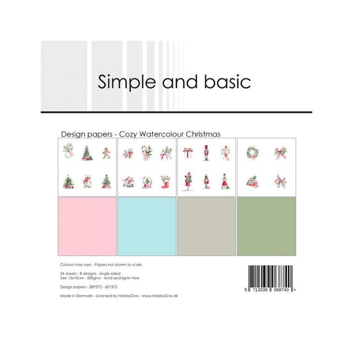 Simple and Basic Design Papers "Cozy Watercolour Christmas" SBP572