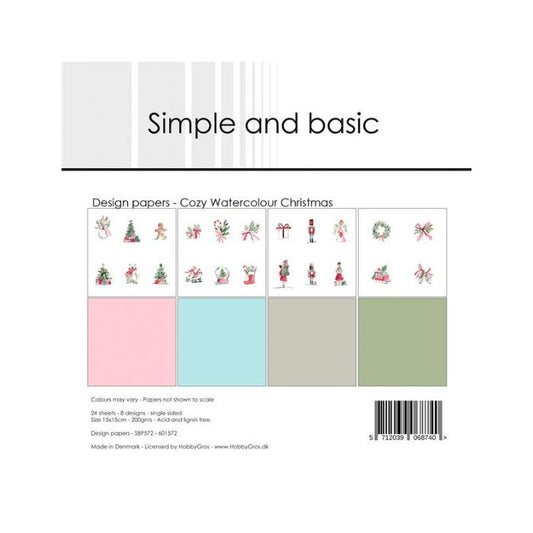 Simple and Basic Design Papers "Cozy Watercolour Christmas" SBP572