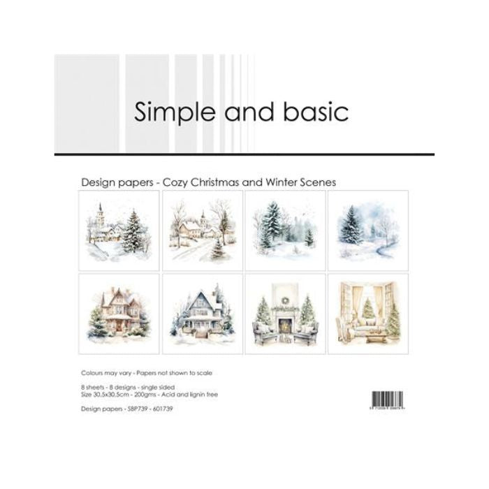 Simple and Basic Design Papers "Cozy Christmas and Winter Scenes" SBP739