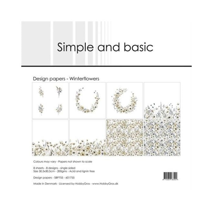 Simple and Basic Design Papers "Winterflowers" SBP755
