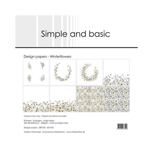 Simple and Basic Design Papers "Winterflowers" SBP755