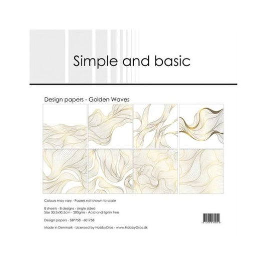 Simple and Basic Design Papers "Golden Waves" SBP758
