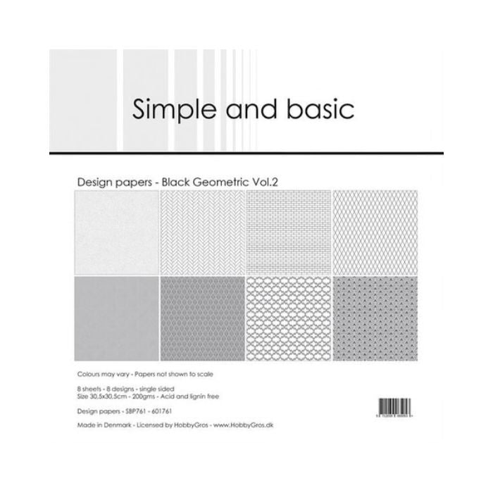 Simple and Basic Design Papers "Black Geometric Vol. 2" SBP761
