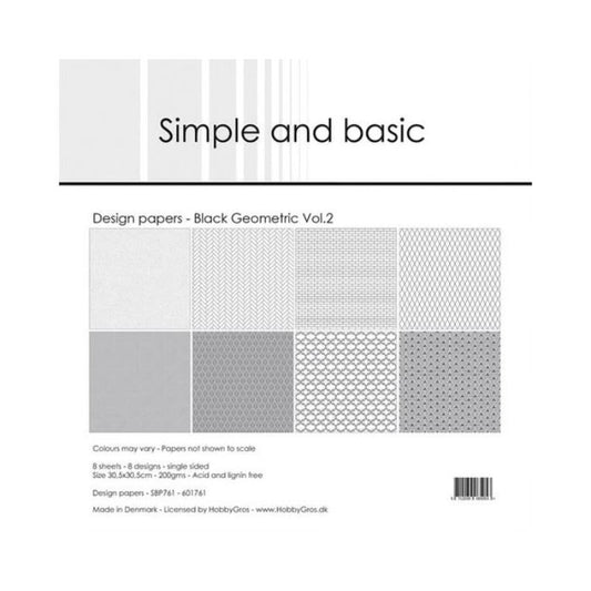 Simple and Basic Design Papers "Black Geometric Vol. 2" SBP761
