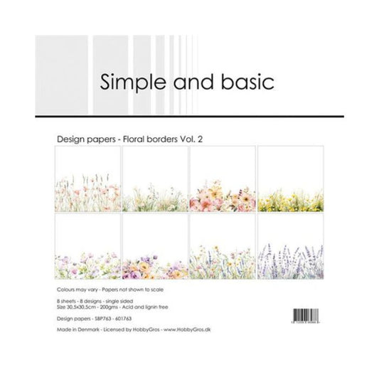 Simple and Basic Design Papers "Floral borders Vol. 2" SBP763