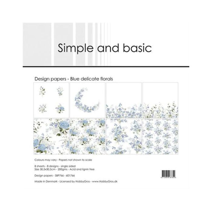 Simple and Basic Design Papers "Blue delicate florals" SBP766