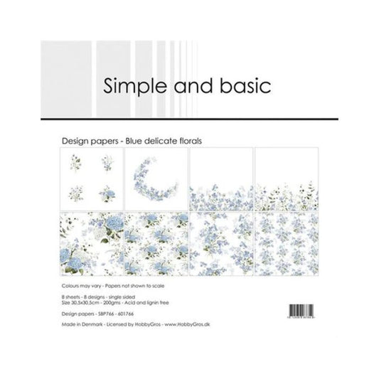 Simple and Basic Design Papers "Blue delicate florals" SBP766