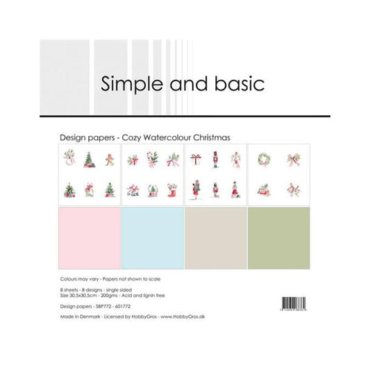 Simple and Basic Design Papers "Cozy Watercolour Christmas" SBP772