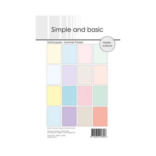 Simple and Basic Design Solid Papers "Summer Pastels" SBP969